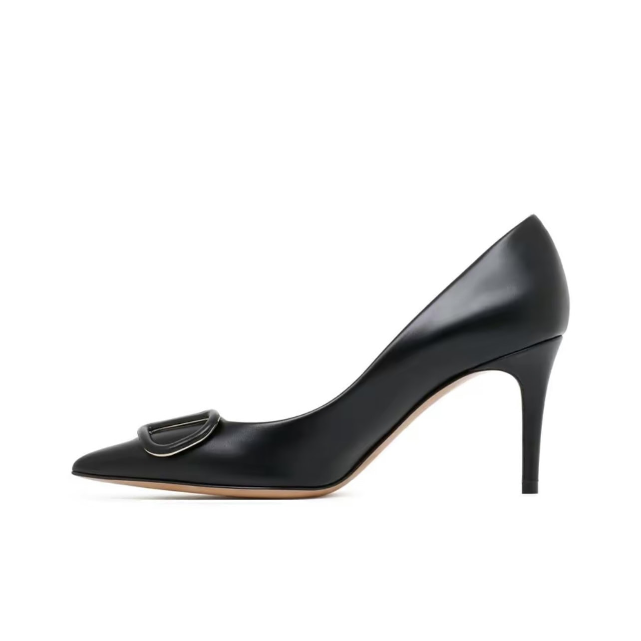 Valentino Leather Slip-On Stiletto Heels Women Black
