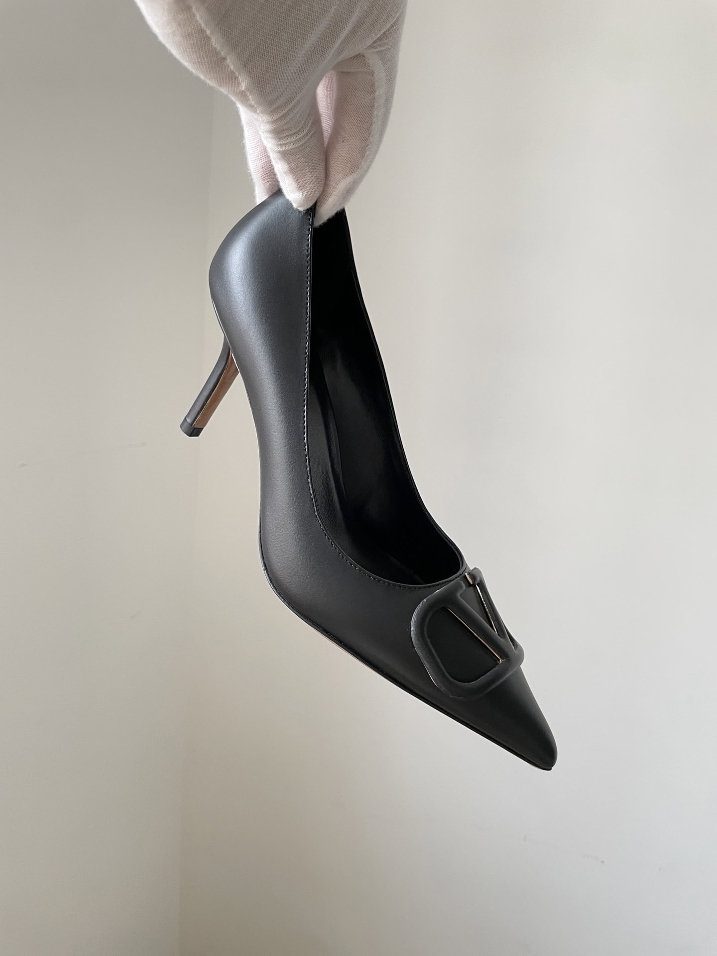 Valentino Leather Slip-On Stiletto Heels Women Black - Image 4