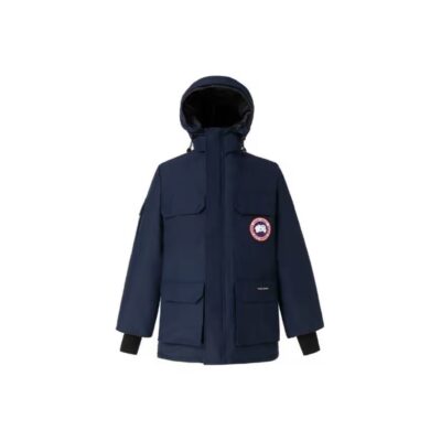 Canada Goose Expedition FW22 Fusion Fit Red Label 08 Multi-Pocket Hooded Waterproof Windproof Long Parka Down Jacket Unisex Navy Blue