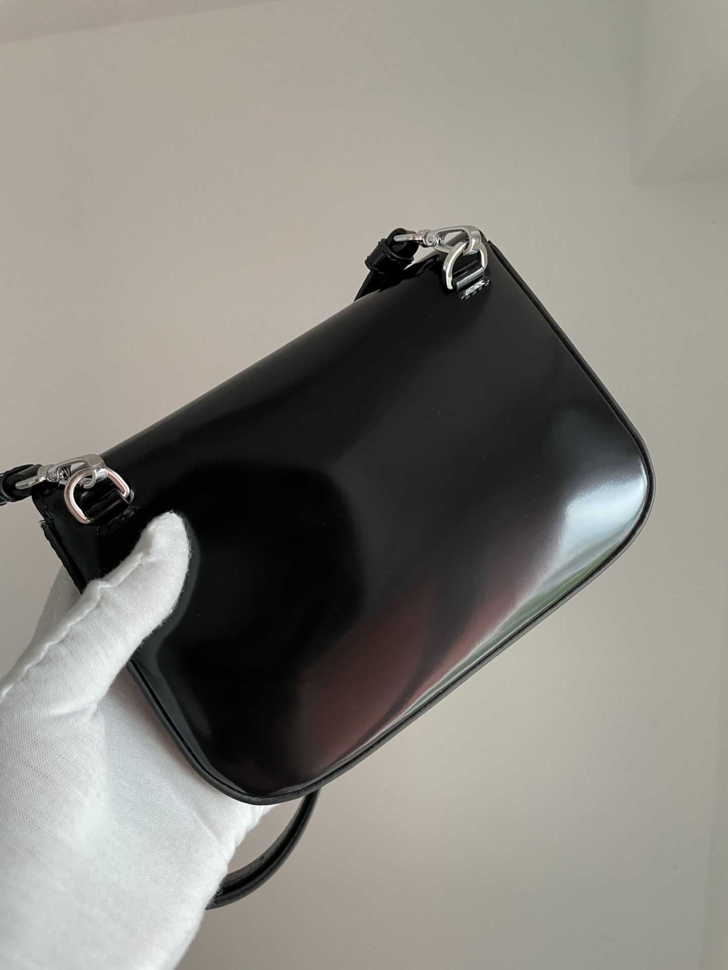 PRADA Leather Mini Crossbody Shoulder Bag Black - Image 5