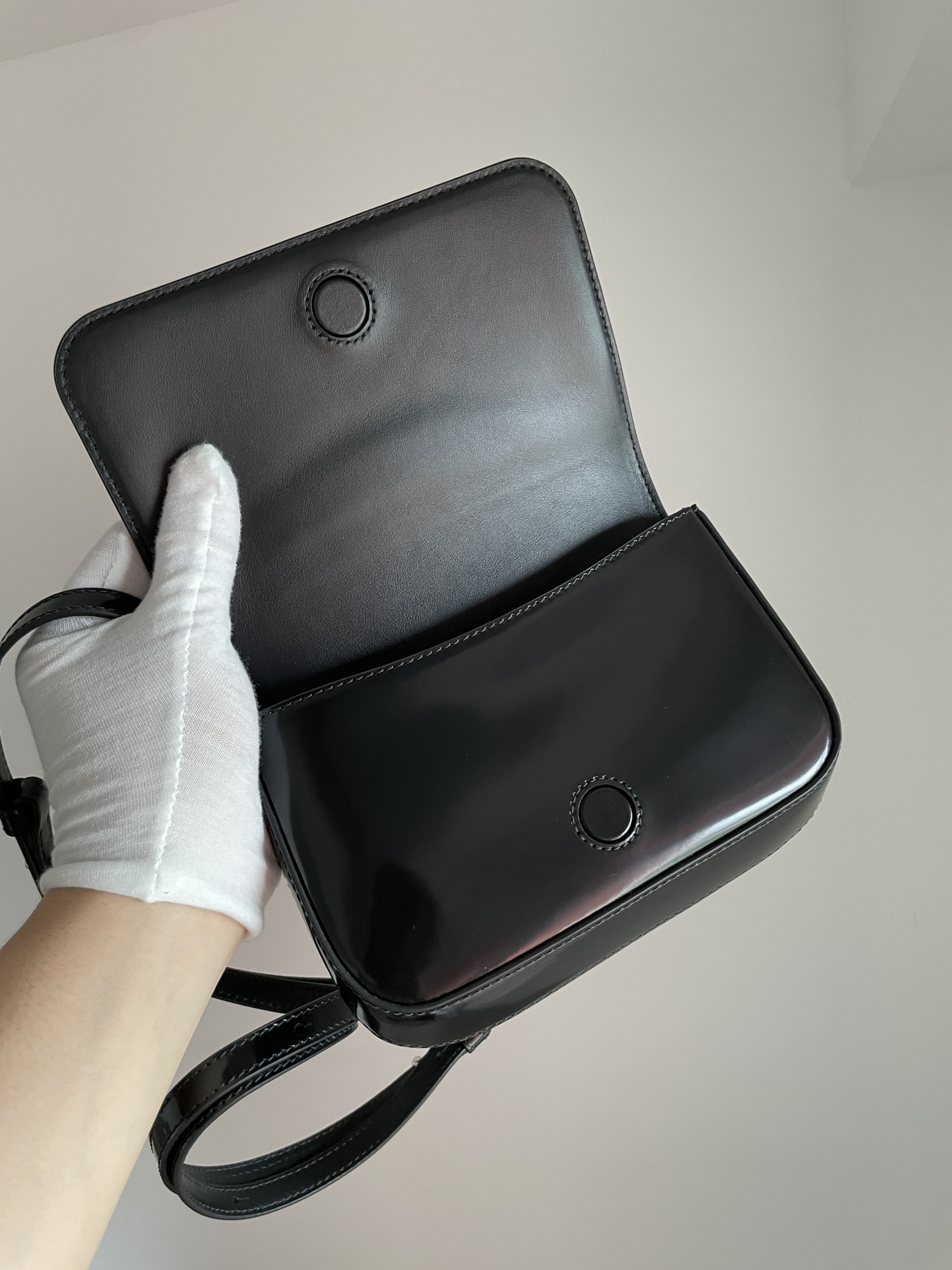 PRADA Leather Mini Crossbody Shoulder Bag Black - Image 7