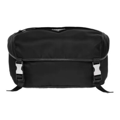 Prada Re-Nylon & Saffiano Leather Shoulder Bag Black