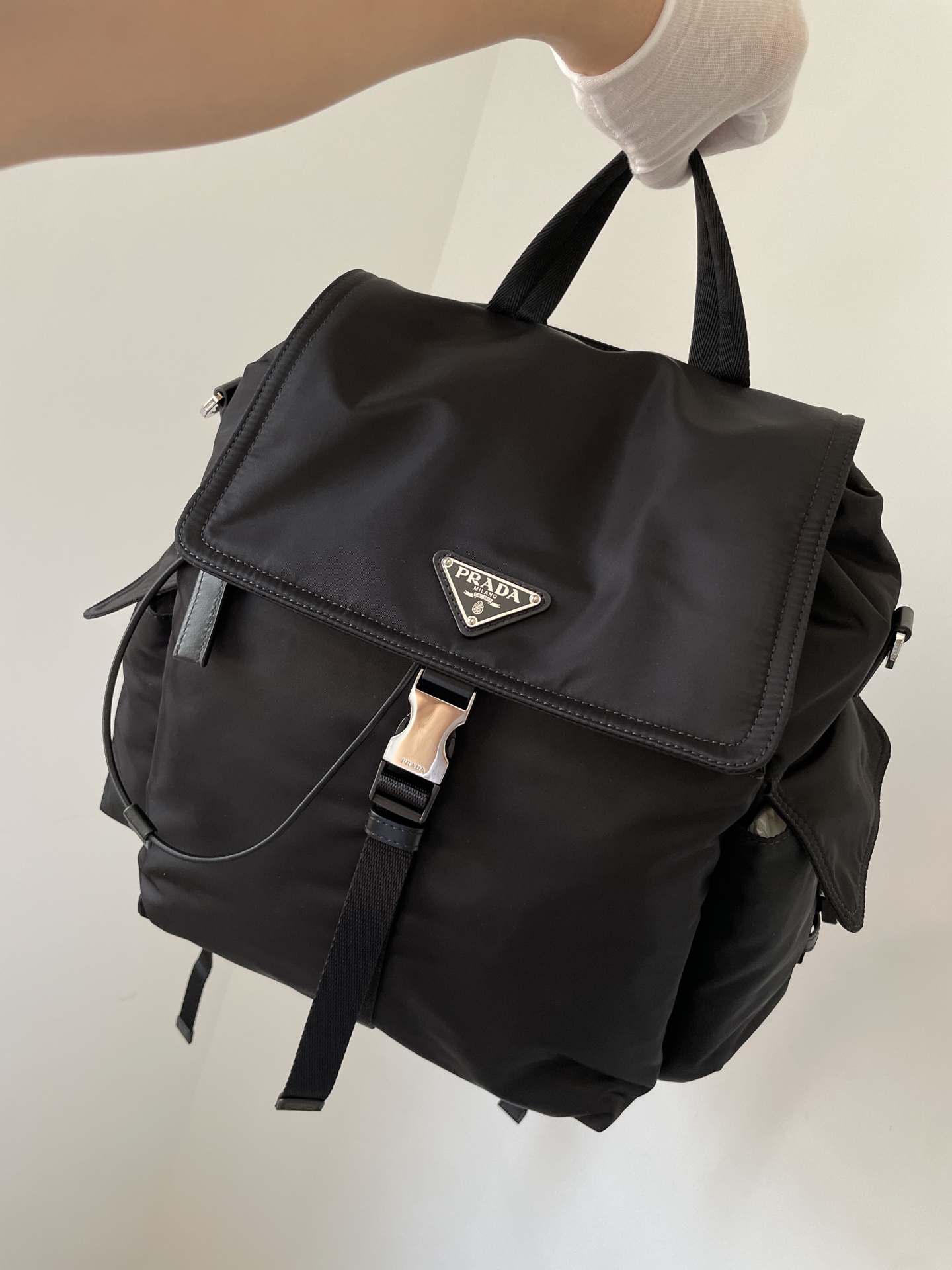 Prada Explore Re-Nylon Backpack Black - Image 7