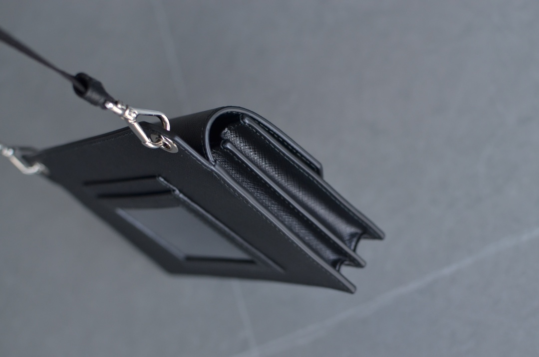 PRADA Saffiano Leather Crossbody Shoulder Bag Black - Image 4