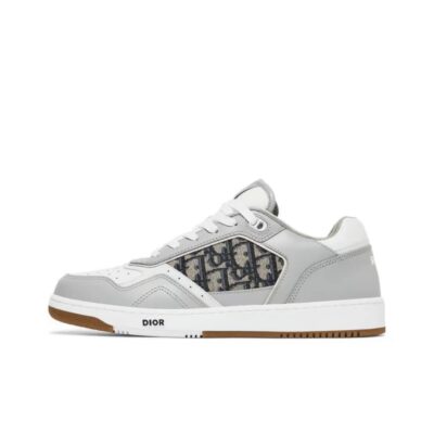 Dior B27 Low 'Dior Oblique Galaxy' Calfskin Fabric Logo Print Low-Top Sneakers Unisex Gray White