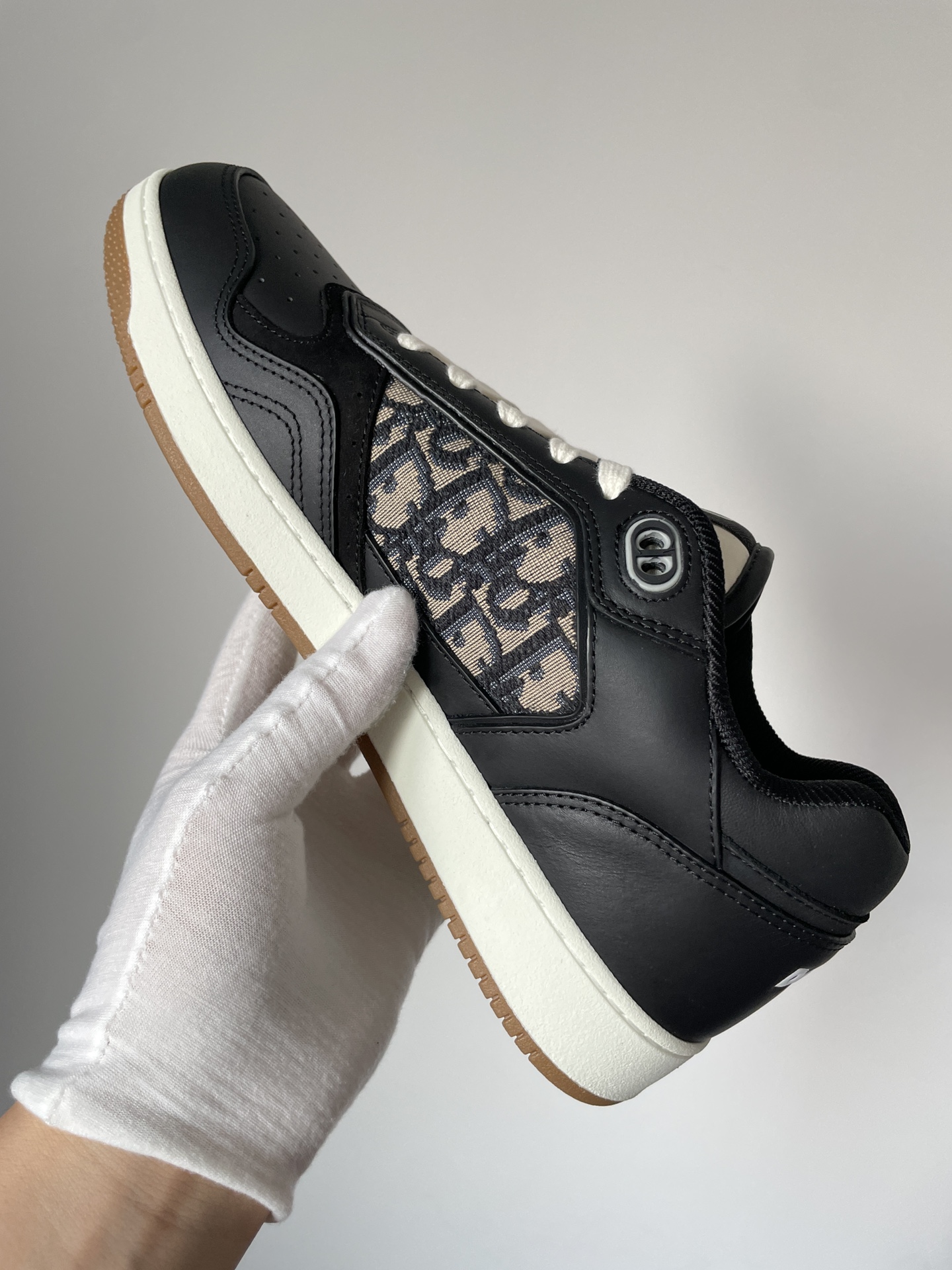 Dior B27 Calfskin Fabric Low-Top Sneakers Unisex Black - Image 7