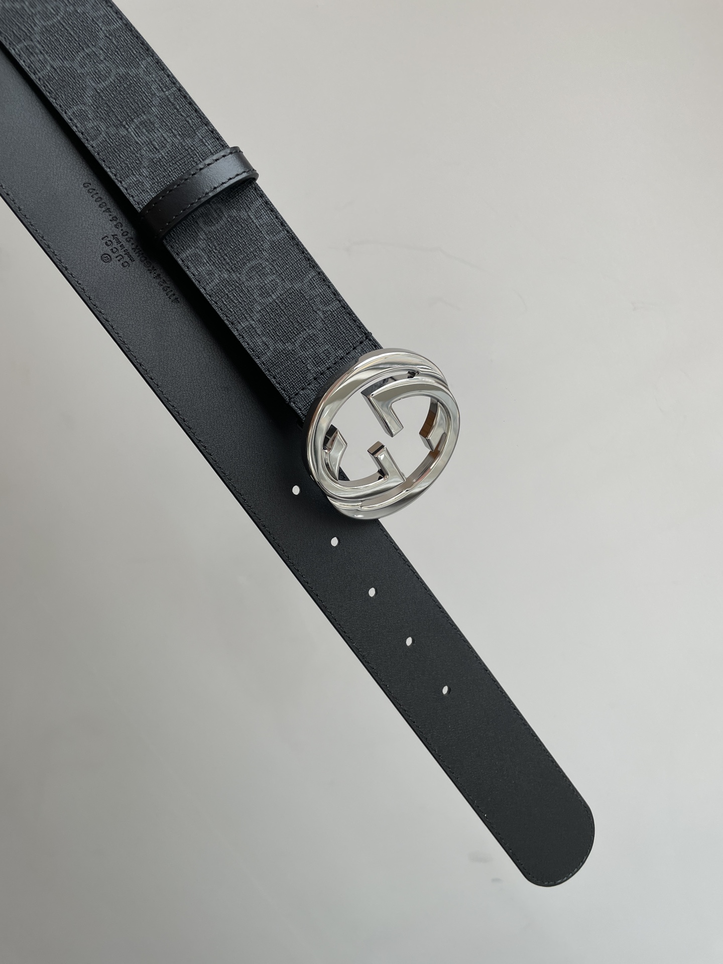 GUCCI Double G Buckle Canvas Leather Belt Men Black - Image 3
