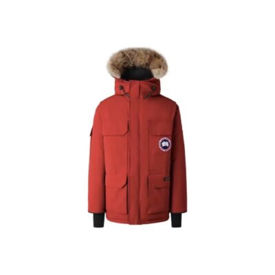 Canada Goose Expedition 08 Red Label Hooded Waterproof Windproof Long Parka Down Jacket Unisex Red