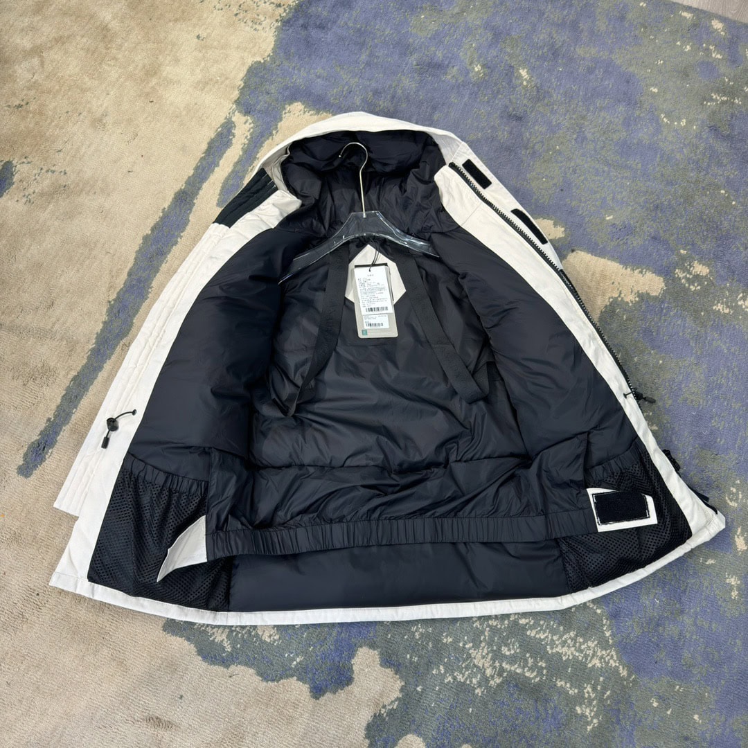 Canada Goose Expedition Fusion Fit 08 Red Label Logo Patch Hooded Waterproof Windproof Long Parka Down Jacket Unisex White - Image 7