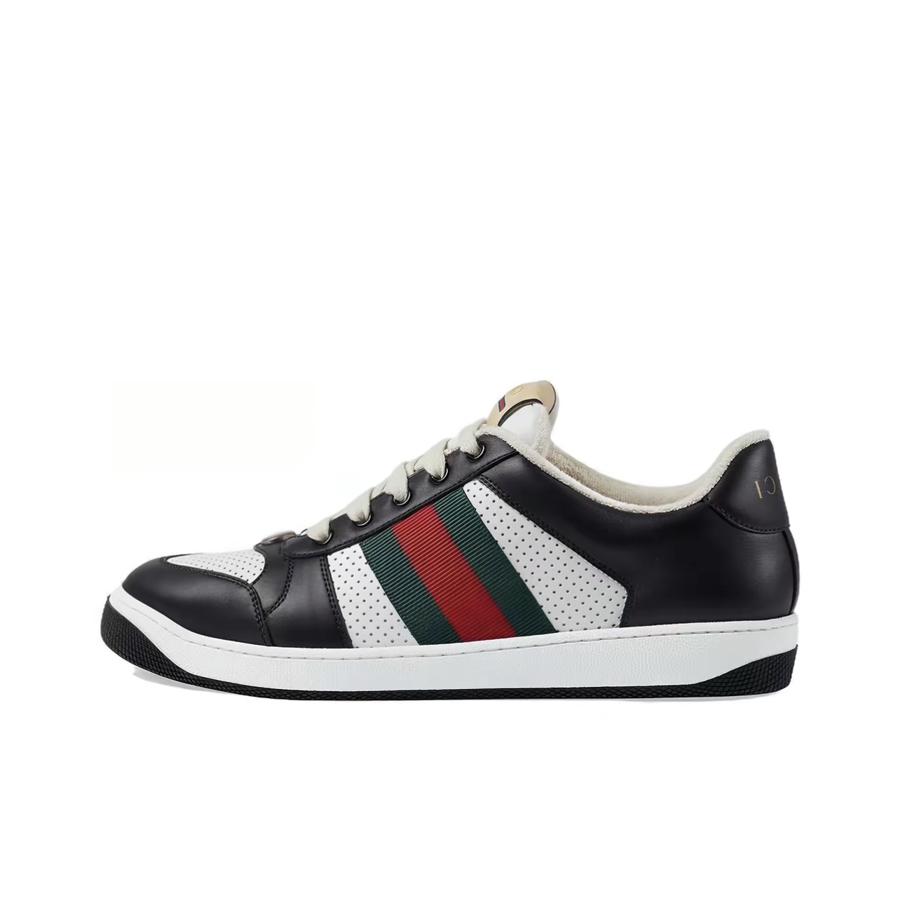 Gucci Screener Leather Low-Top Sneakers Unisex Black White