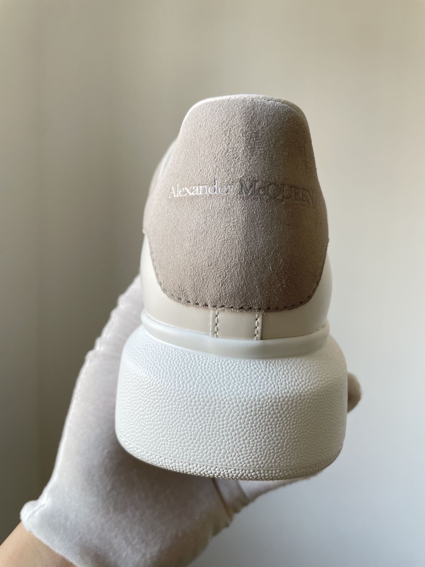 Alexander McQueen Oversized Sneaker Leather Luxury Low-Top Sneakers Unisex Gray Suede Heel - Image 7