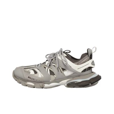 Balenciaga Track Round-Toe Lace-Up Low-Top Gray White Sneakers