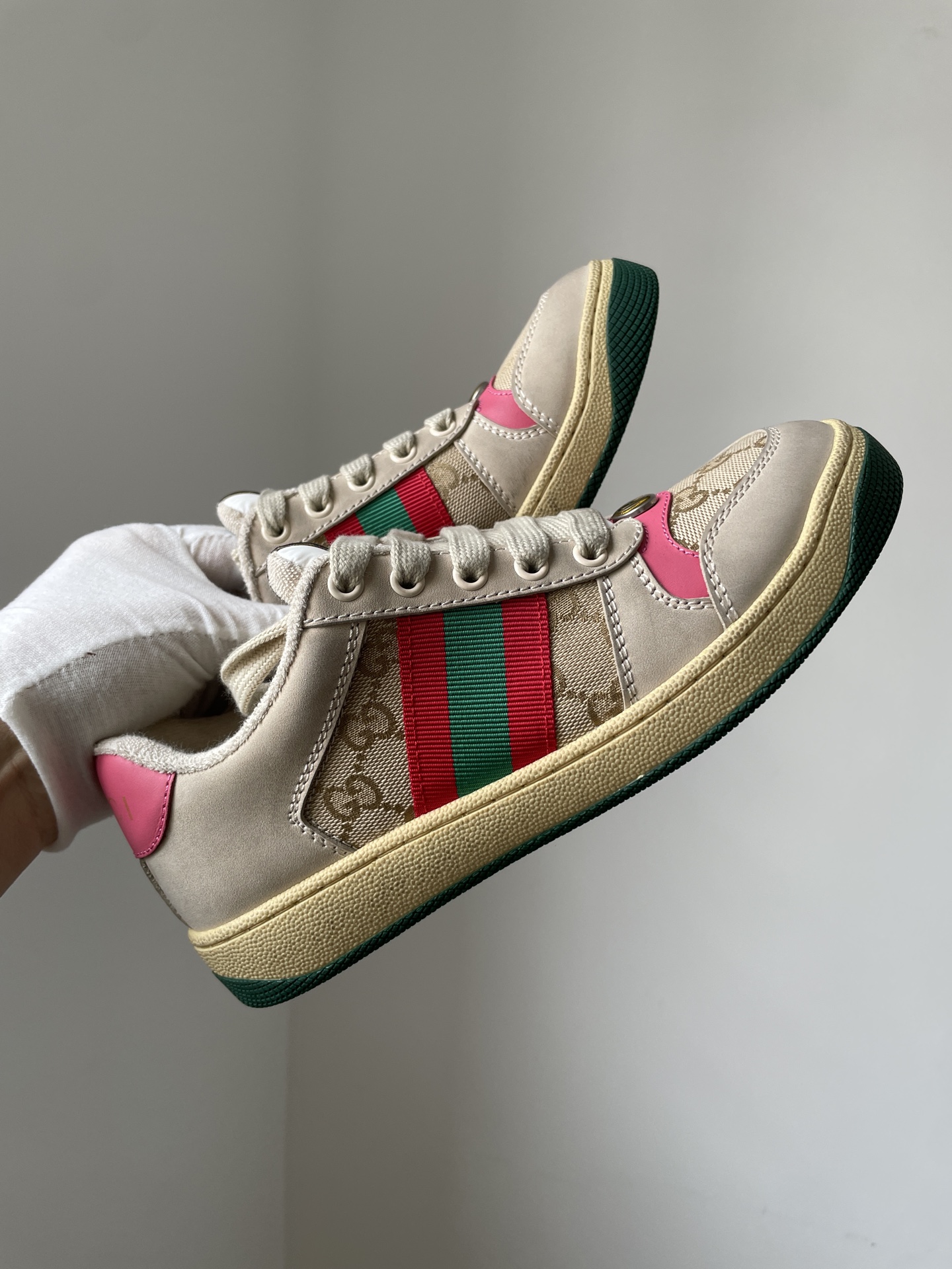 Gucci Screener Leather Sneakers Women Ebony - Image 3
