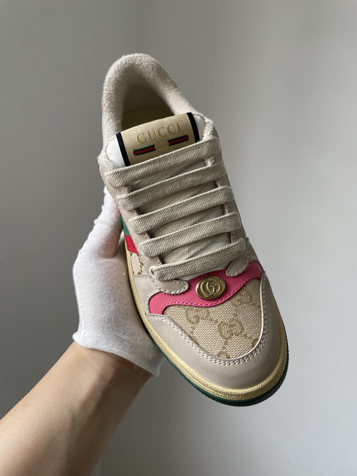 Gucci Screener Leather Sneakers Women Ebony - Image 4