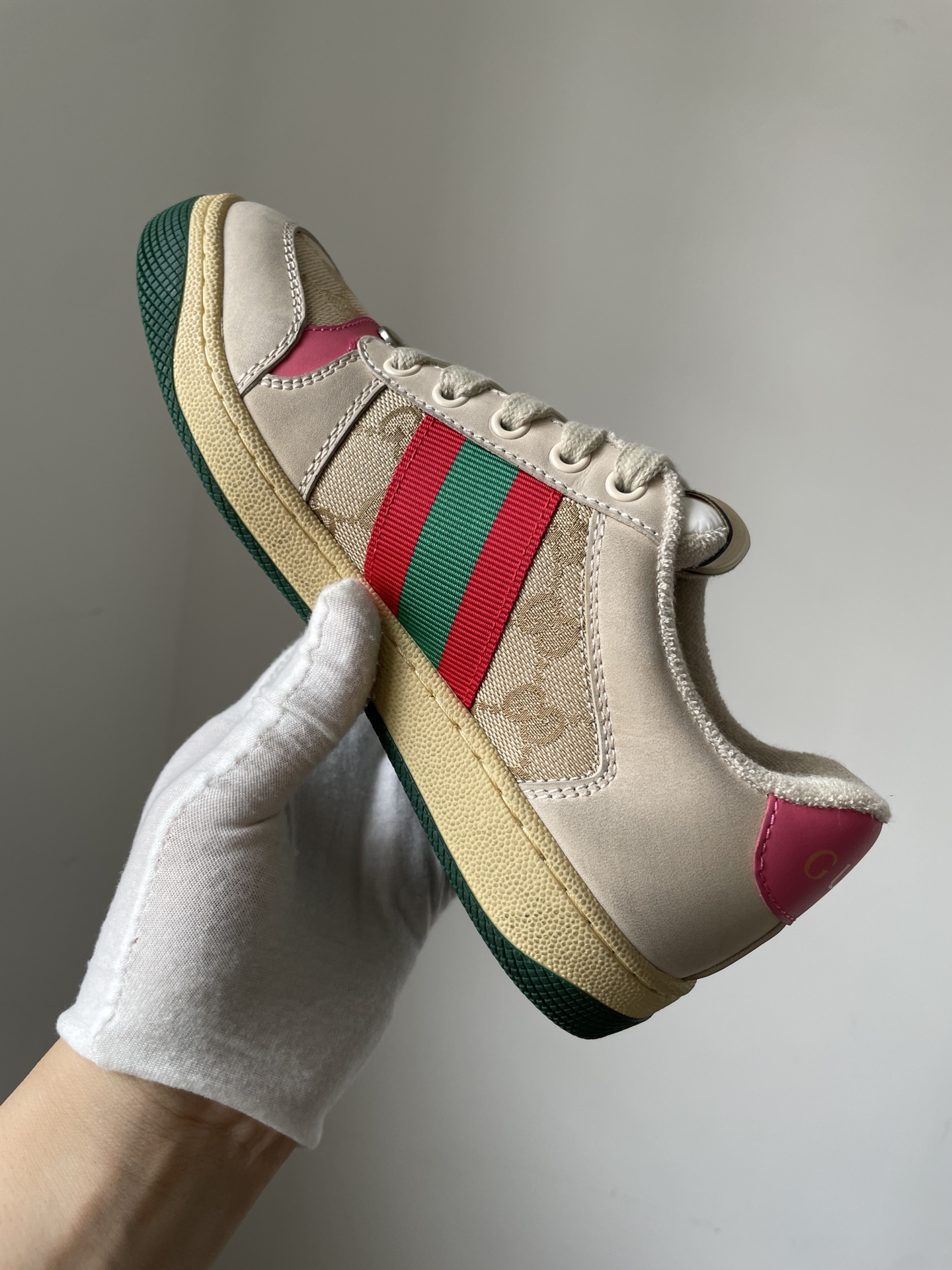 Gucci Screener Leather Sneakers Women Ebony - Image 5