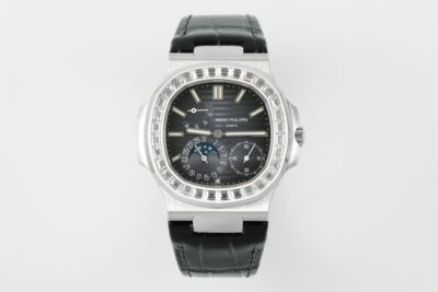 Patek Philippe Nautilus 40mm Gray Dial White Gold & Diamond Bezel