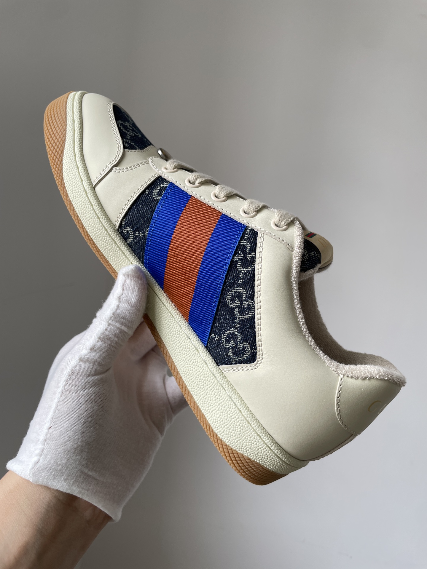 Gucci Screener GG Enamel Print Sneakers Unisex Red Blue - Image 6