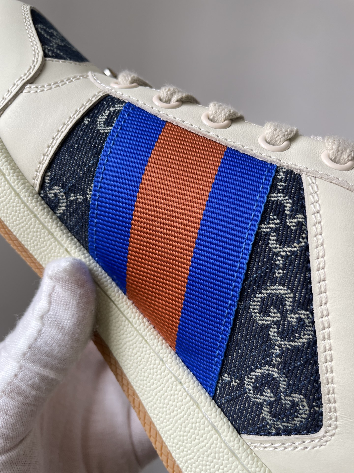 Gucci Screener GG Enamel Print Sneakers Unisex Red Blue - Image 7