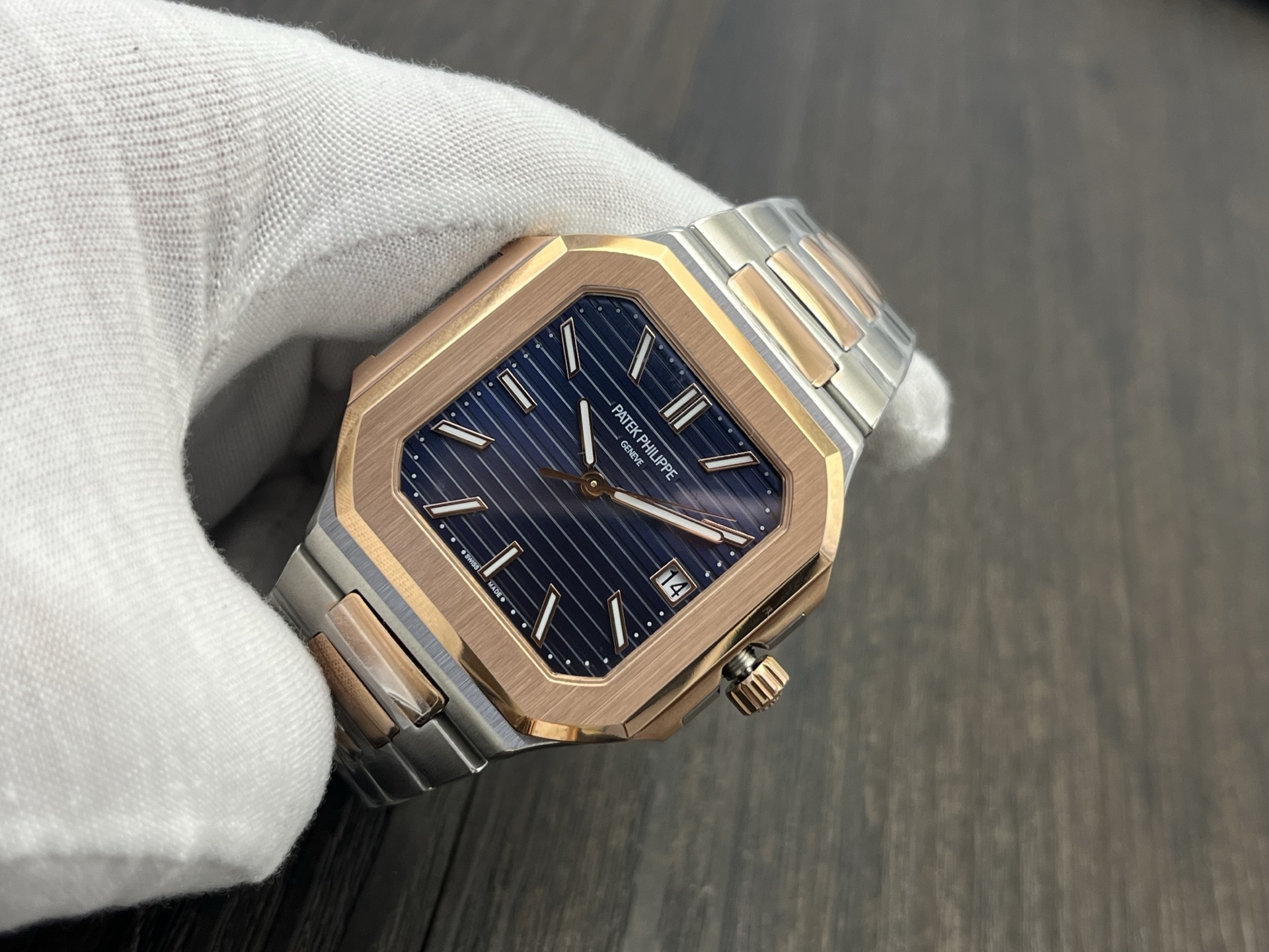 Patek Philippe Cubitus Series Automatic 45mm Blue Dial Two‑Tone Steel & 18K Rose Gold - Image 3
