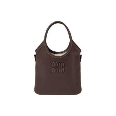 MIU MIU Ivy Leather Shoulder Crossbody Handbag – Heather Wood