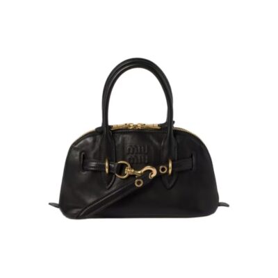 MIU MIU Aventure Nappa Leather Shoulder Crossbody Handbag – Black