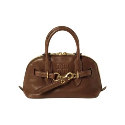 MIU MIU Aventure Nappa Leather Shoulder Crossbody Handbag – Oak Brown