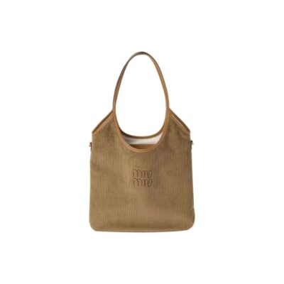 MIU MIU Ivy Corduroy Tote Shopping Bag – Cinnamon Brown