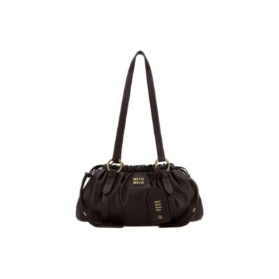 MIU MIU Joie Nappa Leather Tote Handbag – Brown