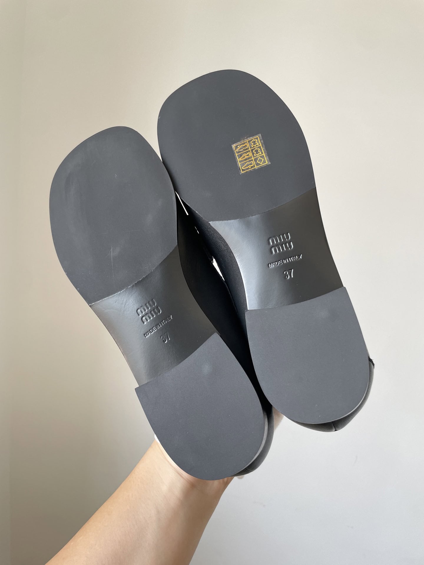 Miu Miu Calfskin Round Toe Slip-On Flat Loafers Women Black - Image 6