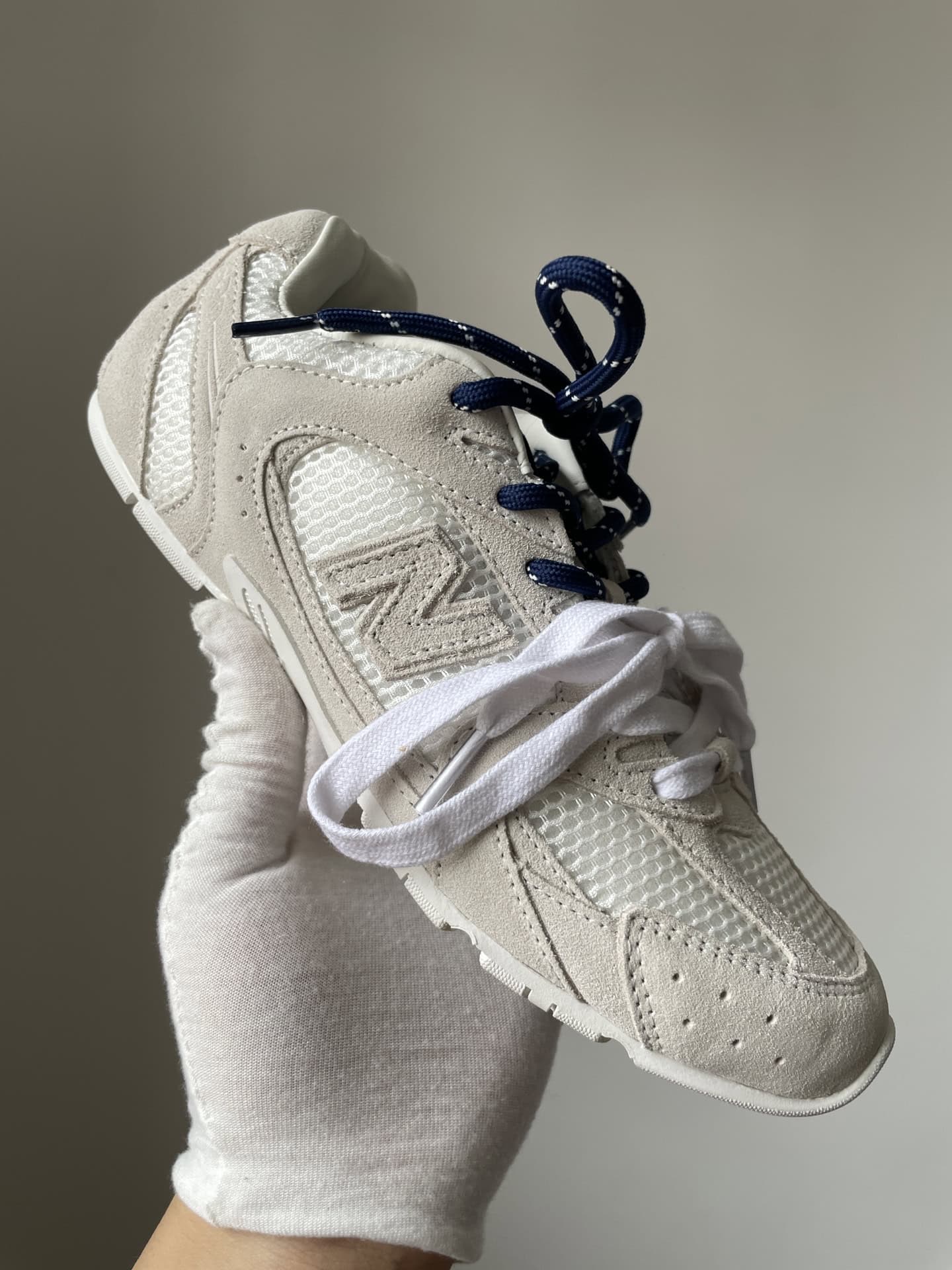 New Balance x Miu Miu NB 530 SL Qixi Edition Suede Mesh Low-Top Sneakers Women White - Image 2