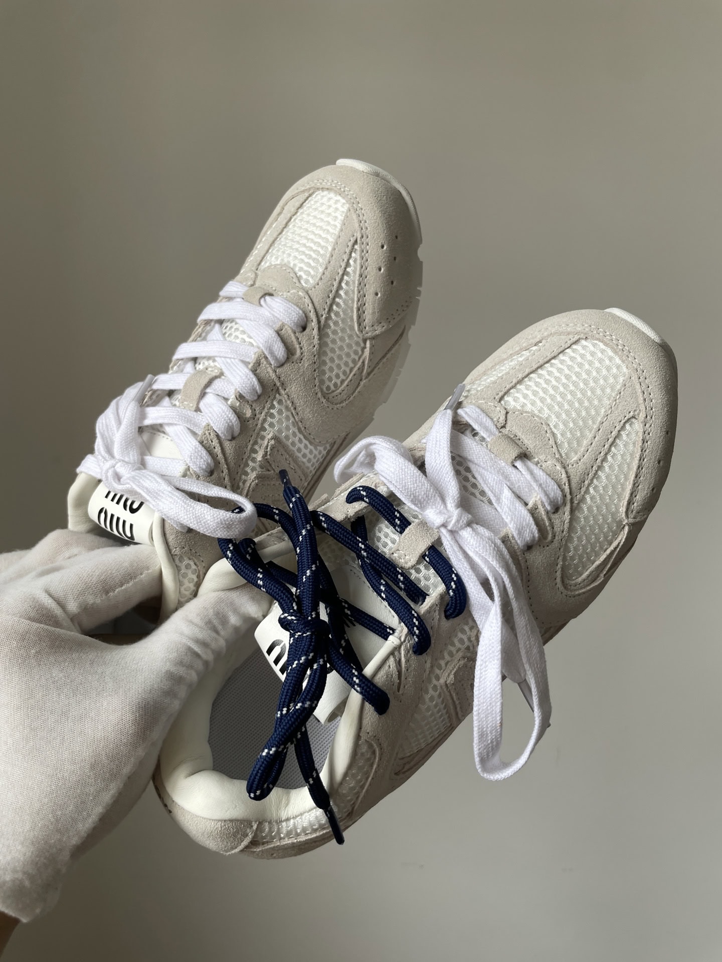 New Balance x Miu Miu NB 530 SL Qixi Edition Suede Mesh Low-Top Sneakers Women White - Image 4