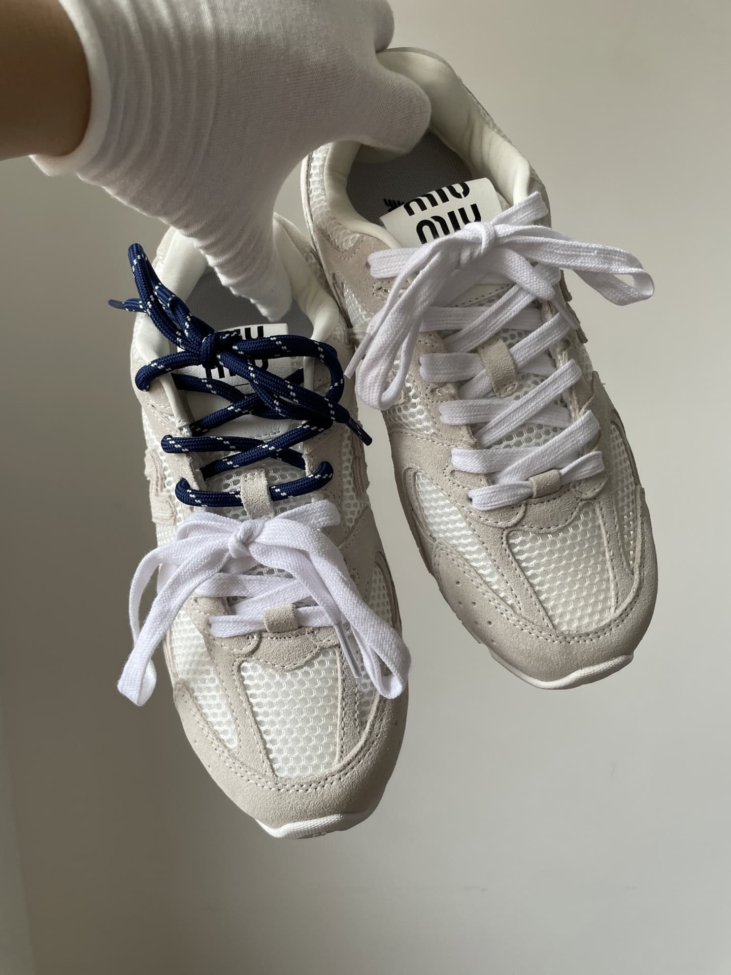 New Balance x Miu Miu NB 530 SL Qixi Edition Suede Mesh Low-Top Sneakers Women White - Image 6