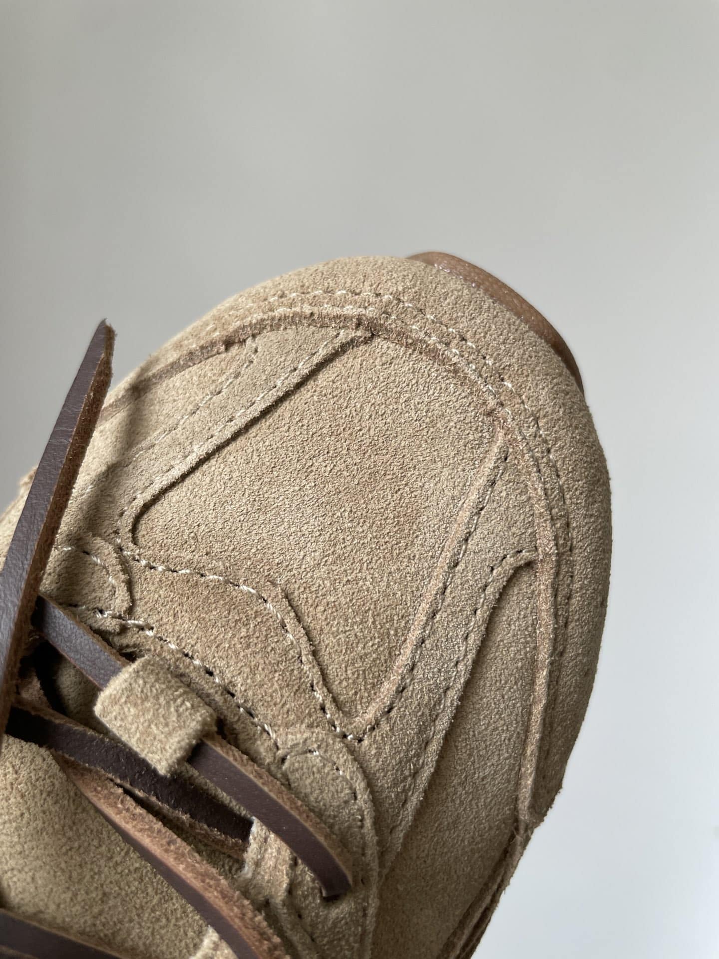 New Balance x Miu Miu NB 530 SL Qixi Edition Leather Lace-Up Trainers Women Taupe - Image 7