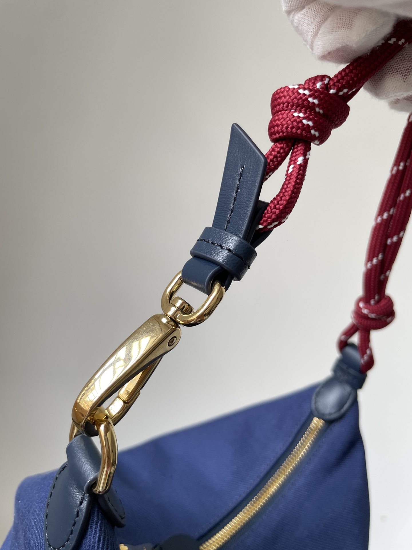 MIU MIU Embroidered Logo Cotton Mini Tote Bag – Indigo & Magenta - Image 6