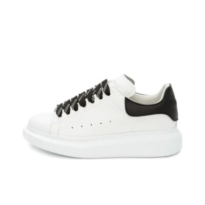 Alexander McQueen Oversized Sneaker Leather Lace-Up Low-Top Sneakers Unisex White Black