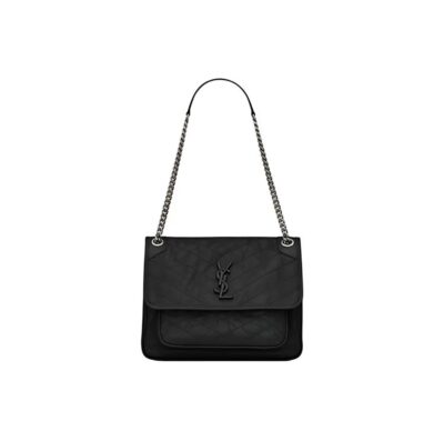 SAINT LAURENT YSL Niki Medium Calfskin Shoulder Bag Black