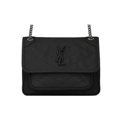 SAINT LAURENT YSL Niki Baby Calfskin Chain Bag Black