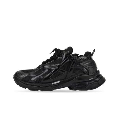 Balenciaga Runner Mesh, Nylon Low-Top Black Sneakers