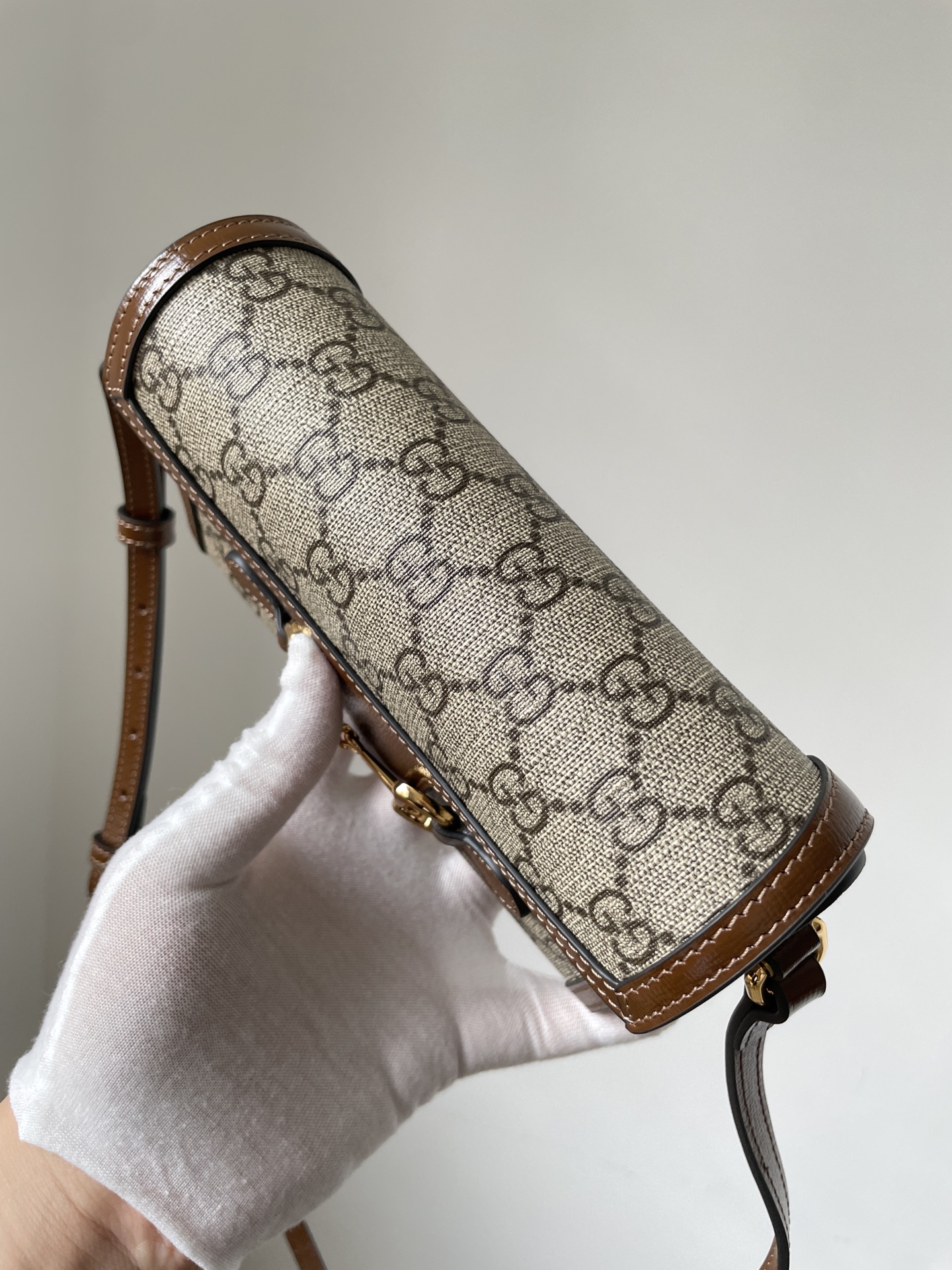 GUCCI Horsebit 1955 Mini GG Supreme Canvas Box Bag - Image 6