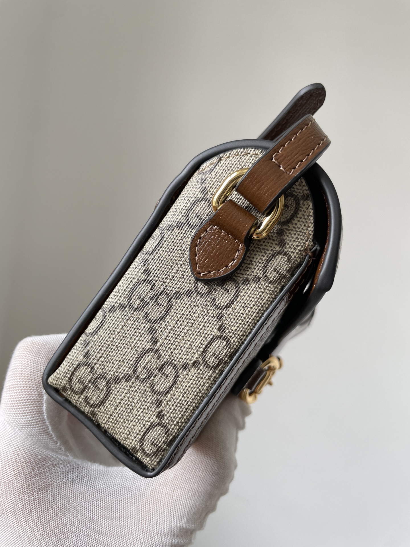 GUCCI Horsebit 1955 Mini GG Supreme Canvas Box Bag - Image 7
