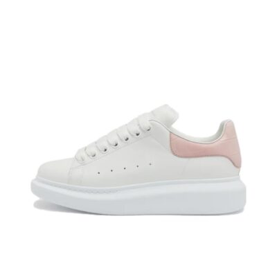 Alexander McQueen Oversized Sneaker Leather Platform Lace-Up Low-Top Sneakers Women White