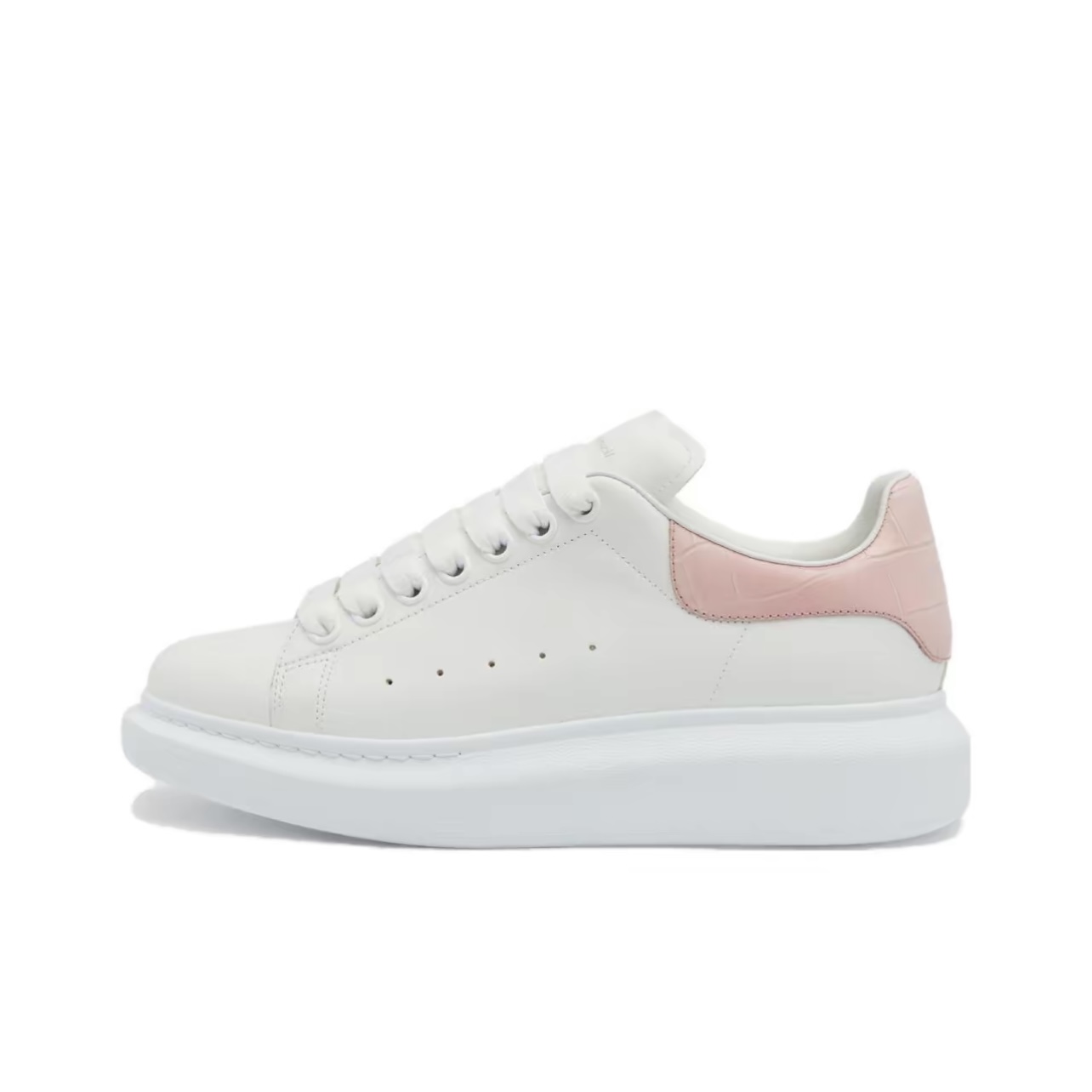 Alexander McQueen Oversized Sneaker Leather Platform Lace-Up Low-Top Sneakers Women White