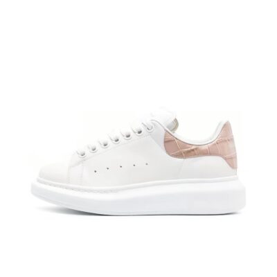 Alexander McQueen Oversized Sneaker Leather Stylish Low-Top Sneakers Unisex White Pink