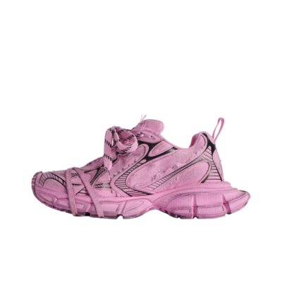 Balenciaga 3XL Round-Toe Lace-Up Low-Top Pink Sneakers for Women
