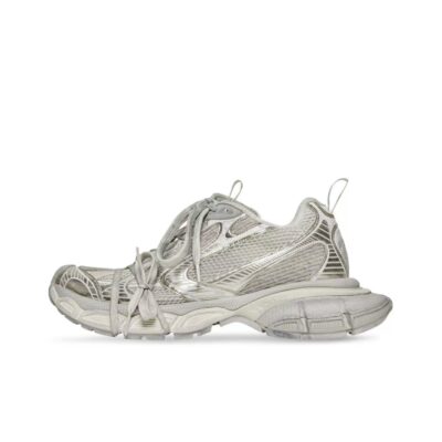 Balenciaga 3XL Mesh Lace-Up Low-Top Distressed Light Beige Sneakers for Women