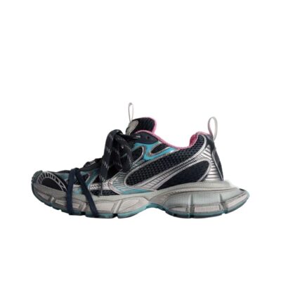 Balenciaga 3XL Round-Toe Lace-Up Low-Top Blue Gray Sneakers