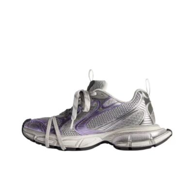 Balenciaga 3XL Round-Toe Lace-Up Low-Top Purple Sneakers for Women