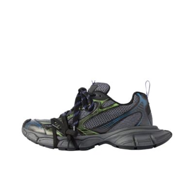 Balenciaga 3XL Round-Toe Lace-Up Low-Top Black Sneakers for Men