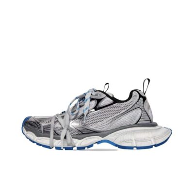 Balenciaga 3XL Fabric Round-Toe Lace-Up Low-Top Distressed Gray Sneakers for Men