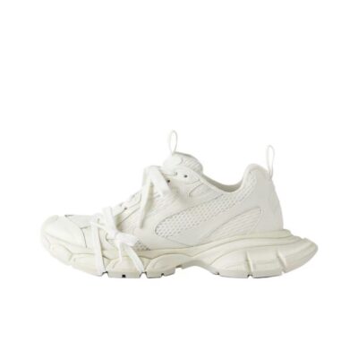 Balenciaga 3XL Mesh Round-Toe Thick-Soled Low-Top White Sneakers